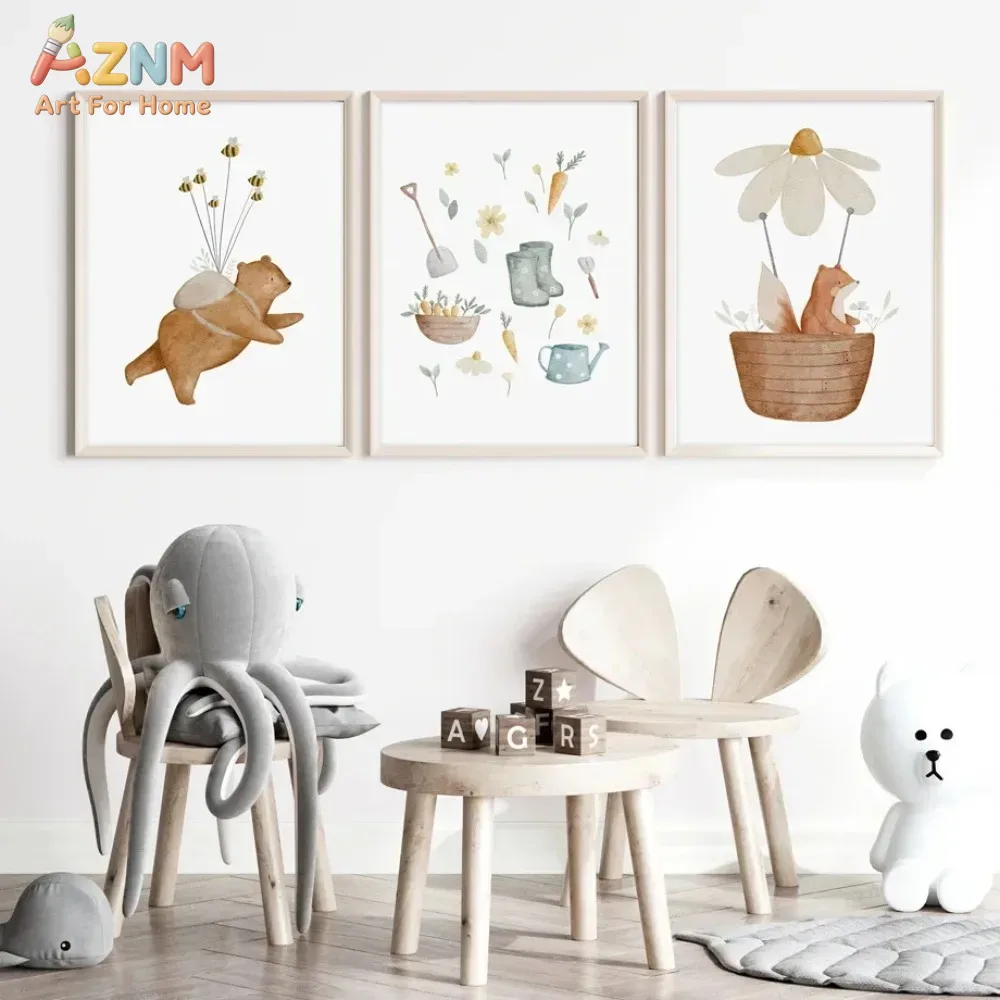 Baby Nursery Frames - AZNM Pôster de arte em tela