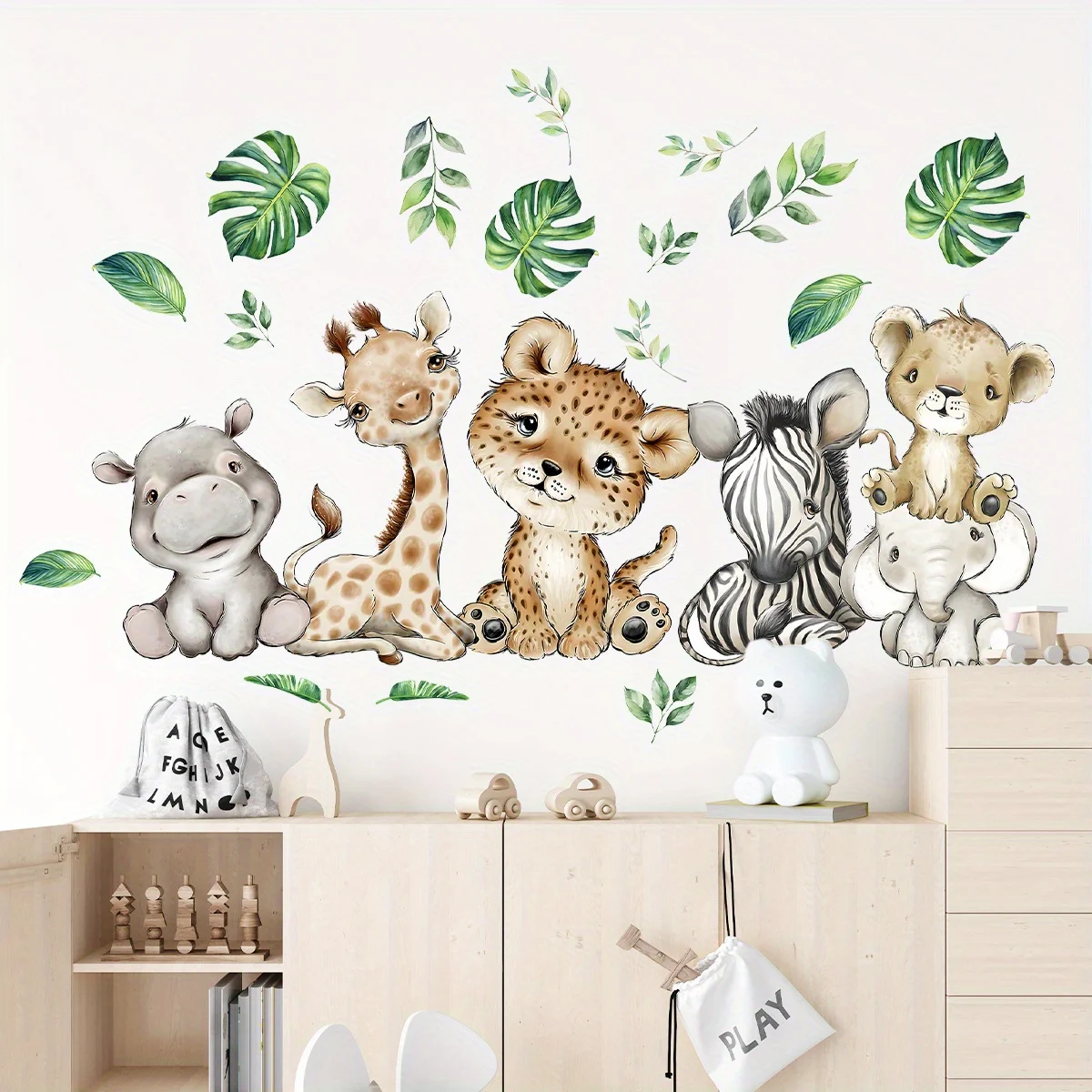 Baby Nursery Stickers - 1pc dos desenhos animados bonito hipopótamo