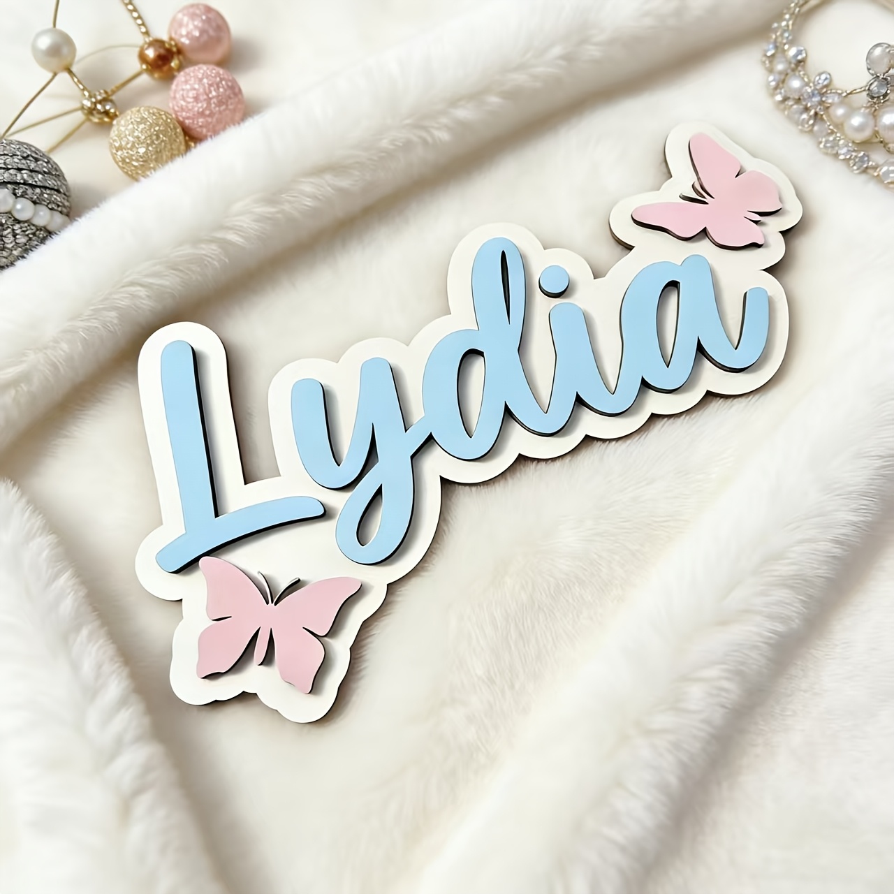 Baby Nursery Room - Placa de Porta Personalizada Azul e