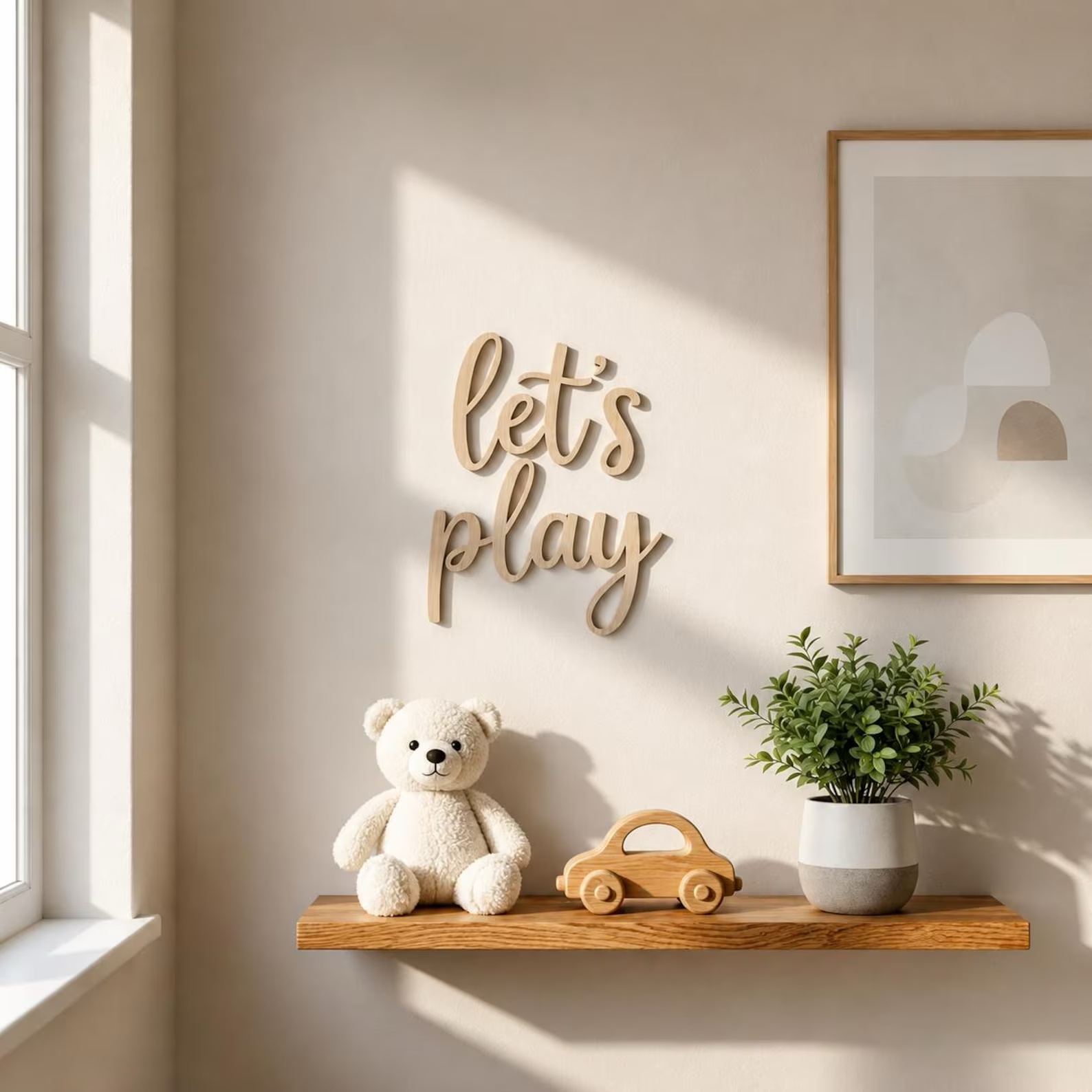 Baby Nursery Room - Letreiro de Parede de Madeira 'Vamos