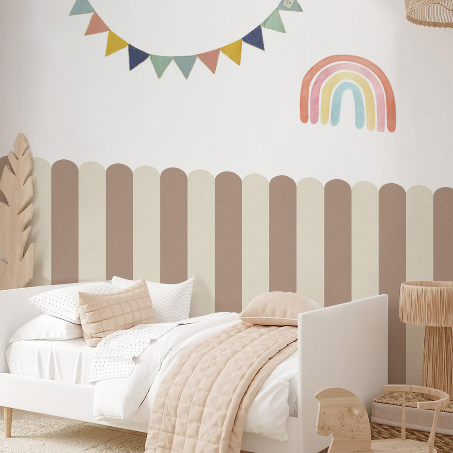 Baby Nursery Stickers - Multicolorido vertical listrado arco papel de