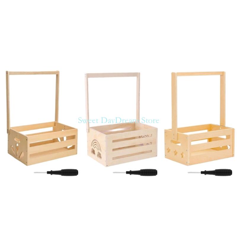 Baby Nursery Organiser - Y88C Wooden Baby Smooters Gift Basket
