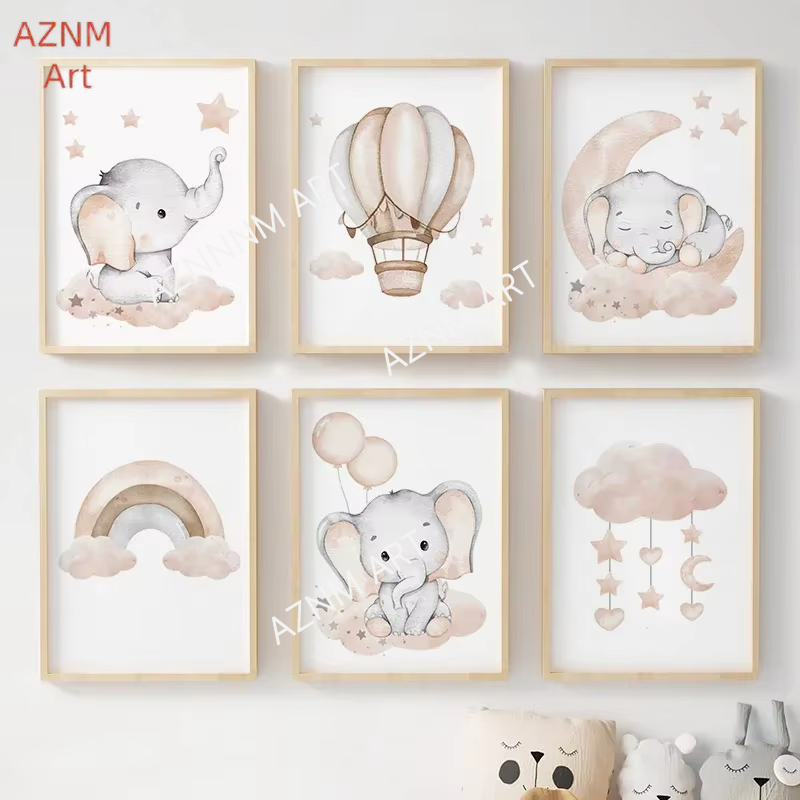 Pôsteres de elefante, balão, a - Baby Nursery Room avaliação e preço