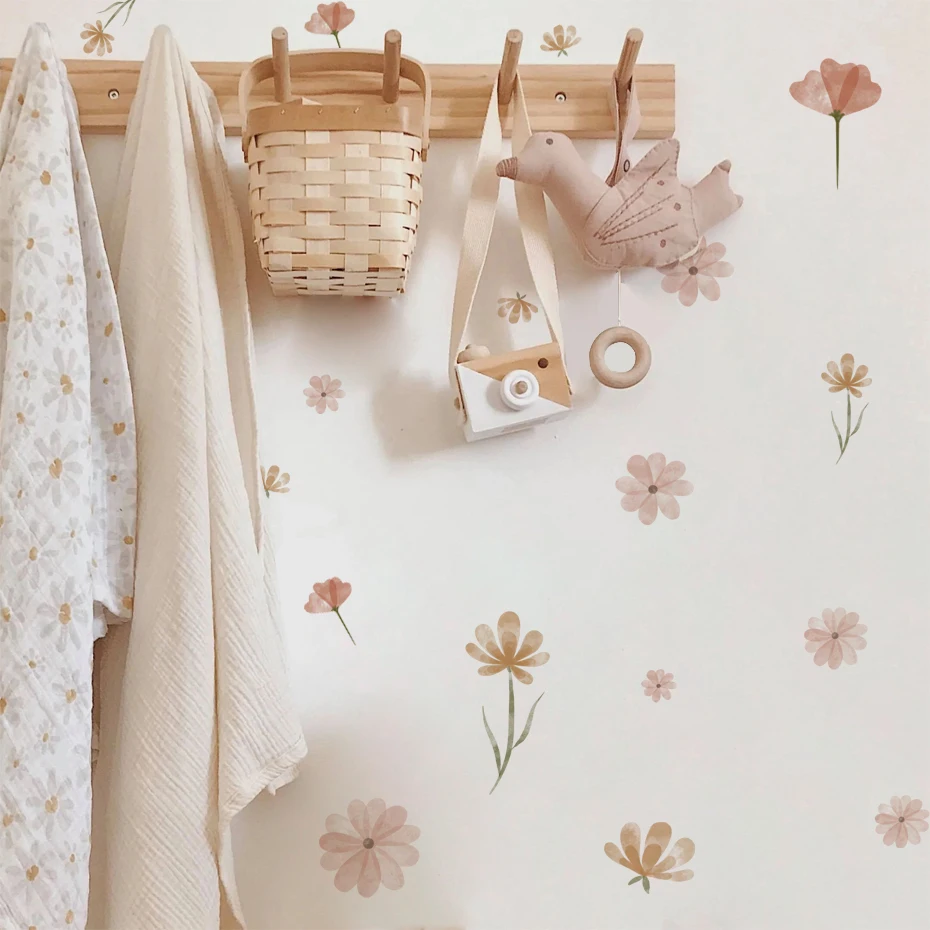Boho flores adesivos de parede - Baby Nursery Stickers avaliação e preço