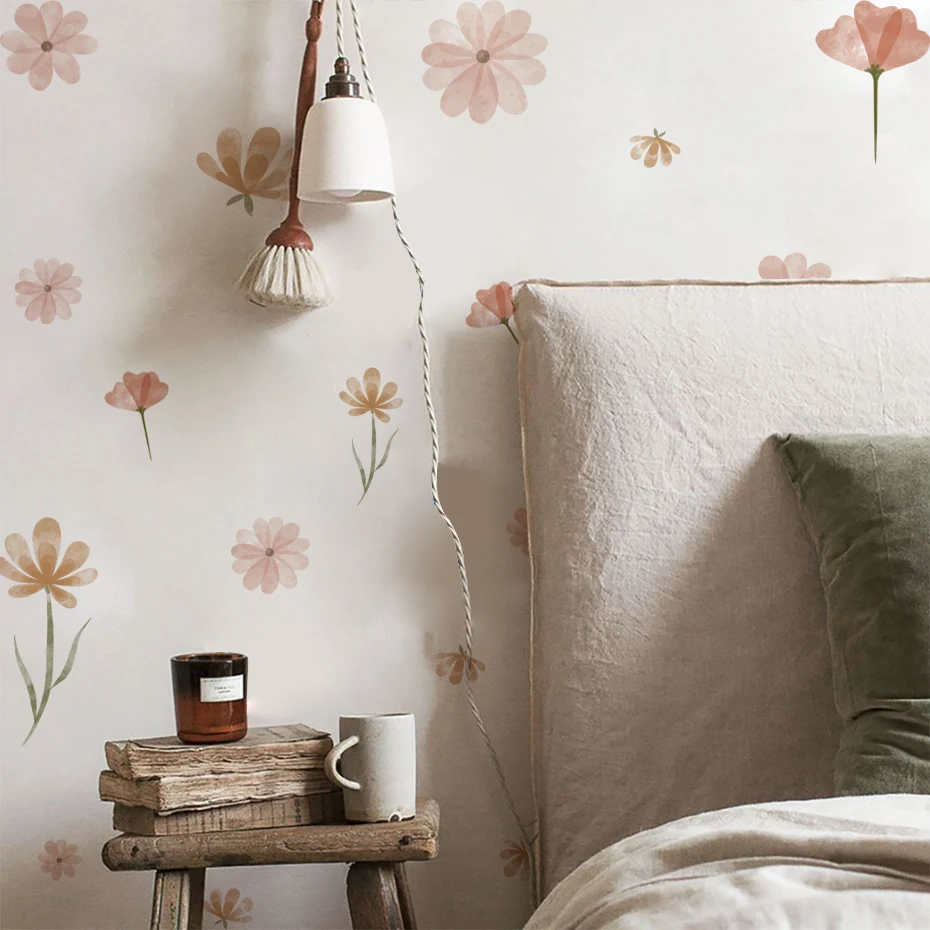 Boho flores adesivos de parede - Baby Nursery Stickers avaliação e preço