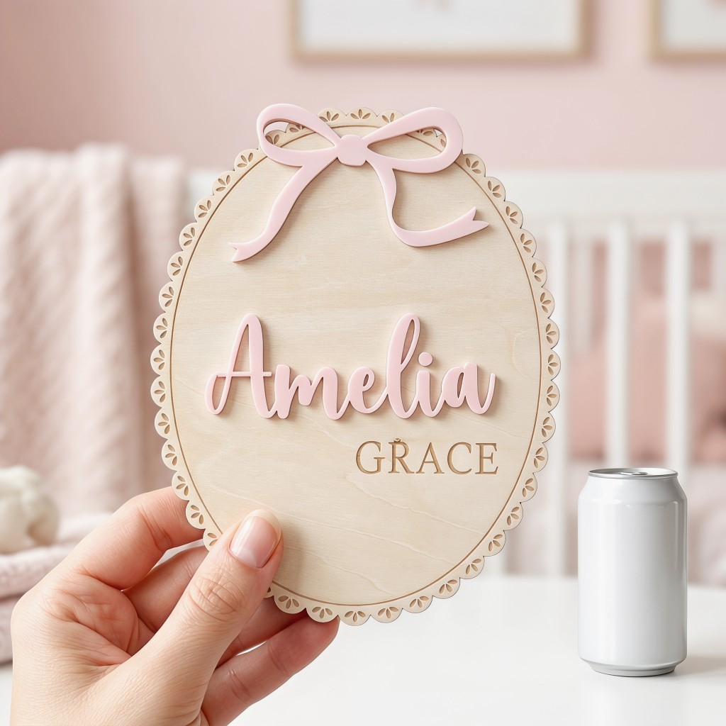 1 Peça Placa de Nome de Madeir - Baby Nursery Room avaliação e preço
