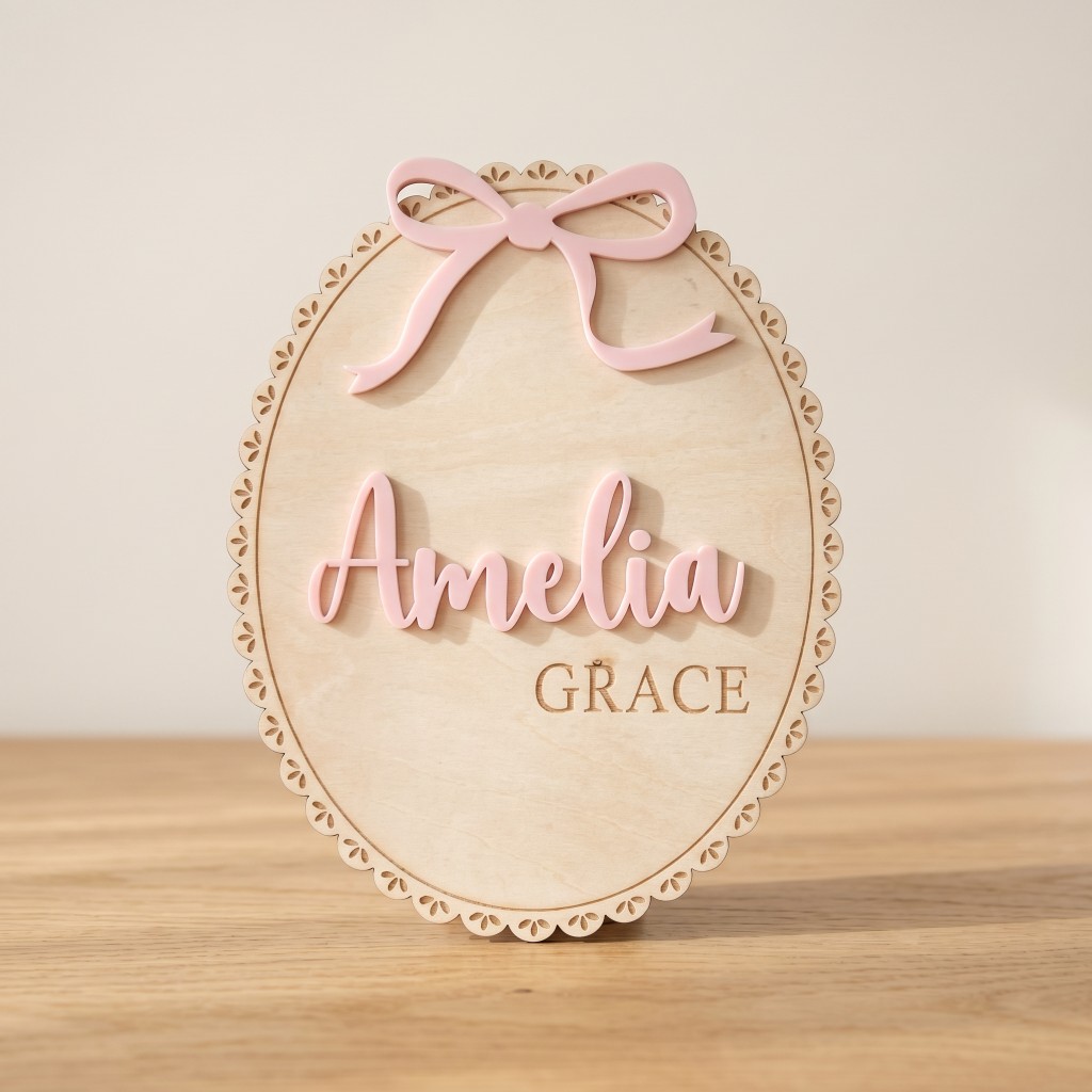1 Peça Placa de Nome de Madeir - Baby Nursery Room avaliação e preço
