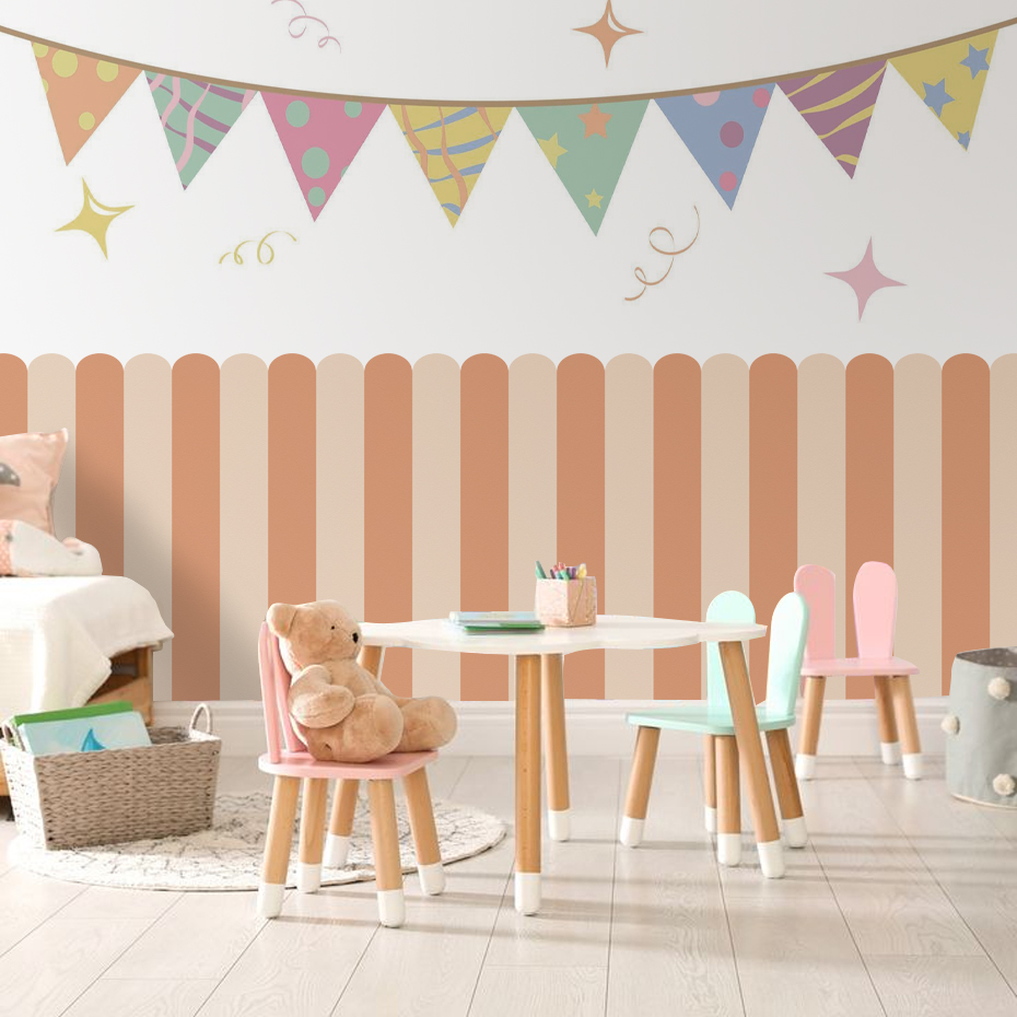 Multicolorido vertical listrad - Baby Nursery Stickers avaliação e preço